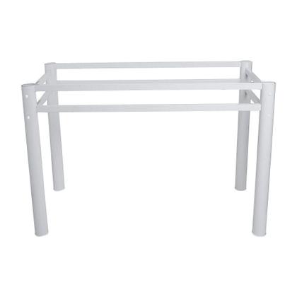 Imagem de Base Retangular Branca Para Mesa Jantar Vidro Pedra Madeira Até 2mt