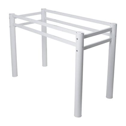 Imagem de Base Retangular Branca Para Mesa Jantar Vidro Pedra Madeira Até 2mt