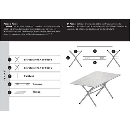 Imagem de Base Retangular Para Mesa De Jantar 120cm Pés De Mesa Reforçado Para Tampos Granito Mármore Madeira