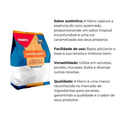 Imagem de Base saborizante sorvete coco queimado marvi c/ 1 kg