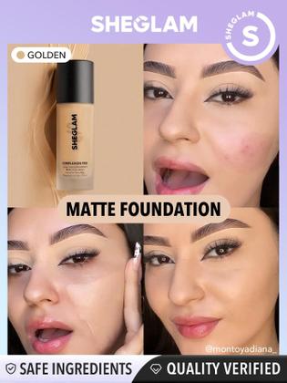 Imagem de Base SHEGLAM COMPLEXION PRO de longa duração em dourado fosco
