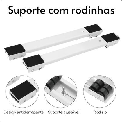 Imagem de Base Suporte com Rodinhas Ajustáveis para Geladeira e Máquina