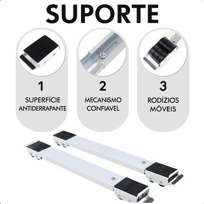 Imagem de Base Suporte com Rodinhas Ajustáveis para Geladeira e Máquina