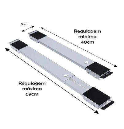 Imagem de Base Suporte Com Rodinhas Para Geladeira Fogão Maquina De Lavar Sofá Móvel