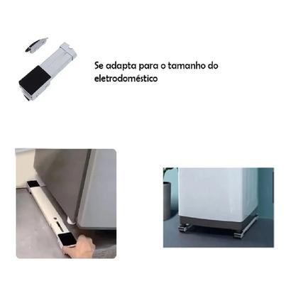 Imagem de Base Suporte Com Rodinhas Para Geladeira Fogão Maquina De Lavar Sofá Móvel