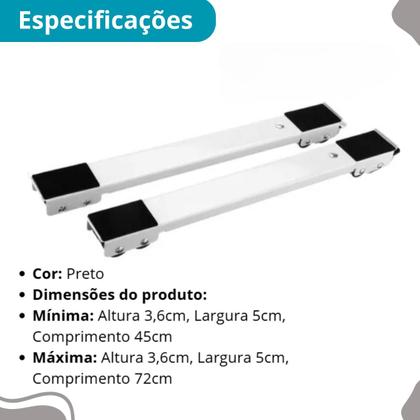 Imagem de Base Suporte com Rodinhas para Máquinas, Geladeira e Fogão
