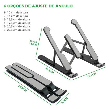 Imagem de Base Suporte Ergonômico Para Notebook netbook Tablet Dobrável