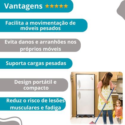 Imagem de Base Suporte Quadrada Ajustável com Rodinhas para Eletrodomésticos