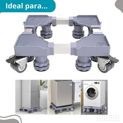 Imagem de Base Suporte Quadrada Ajustável com Rodinhas para Eletrodomésticos