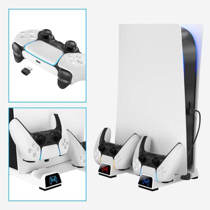 Imagem de Base Suporte Vertical Ps 5 Multifuncional Cooler Carregador