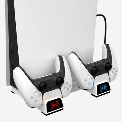 Imagem de Base Suporte Vertical Ps 5 Multifuncional Cooler Carregador