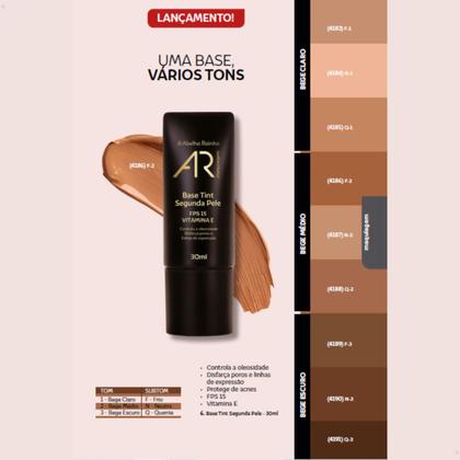 Imagem de Base Tint Segunda Pele 30ml Escolha Tons Bege Claro Médio Escuro Frio Neutro Quente AR Maquiagem Abelha Rainha