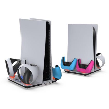 Imagem de Base Vertical Para Ps5 e Ps5 Slim VR2 Refrigeração Horizontal Controladores Dock TP5-3550