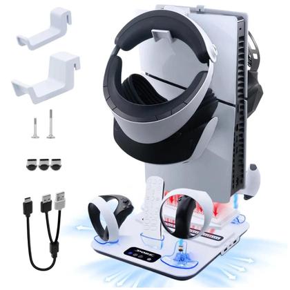 Imagem de Base Vertical Para Ps5 e Ps5 Slim VR2 Refrigeração Horizontal Controladores Dock TP5-3550
