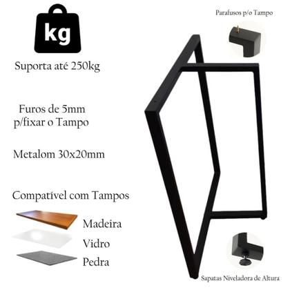 Imagem de BASES de MESA Estilo INDUSTRIAL Modelo T 75x60cm Kit c/2un