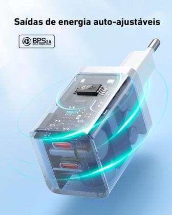 Imagem de Baseus Carregador Turbo Gan5 Pro compatível com Notebooks USBC USBC 40w