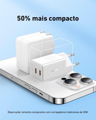Imagem de Baseus Carregador Turbo Gan5 Pro compatível com Notebooks USBC USBC 40w