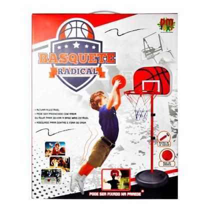 Imagem de Basquete Radical Tabela Ajustável Até 202cm Kit Completo - Dm Toys