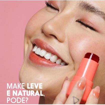 Imagem de Bastão 3 em 1 Batom Blush e Sombra Jelly Tint Cor Pêssego 5g Ricca