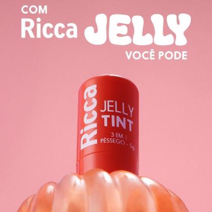 Imagem de Bastão 3 em 1 Batom Blush e Sombra Jelly Tint Cor Pêssego 5g Ricca