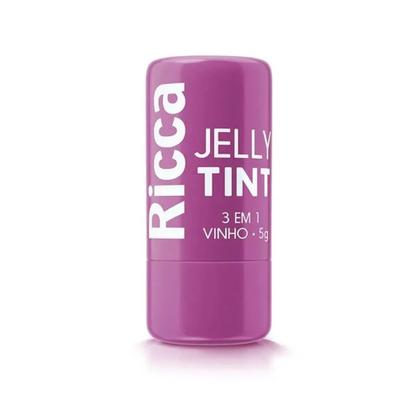 Imagem de Bastão 3 em 1 Batom Blush e Sombra Jelly Tint Cor Vinho 5g Ricca