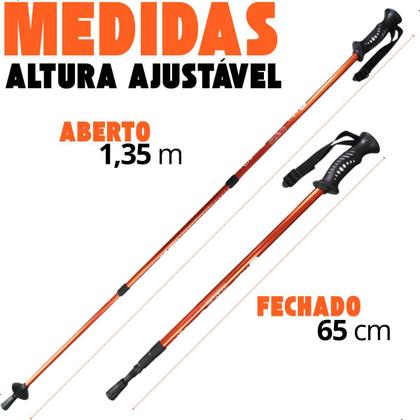 Imagem de Bastão Caminhada Nautika Retratil Cajado Trek Pro Anti-shock