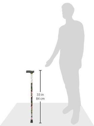 Imagem de Bastão de caminhada DMI Alumínio Floral Derby Handle ajustável 79-102 cm