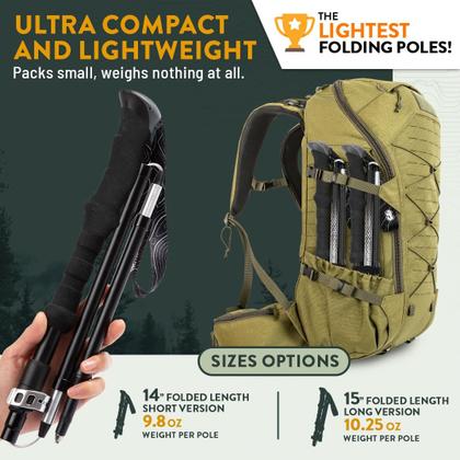 Imagem de Bastão de caminhada dobrável Hiker Hunger for Hiking Black