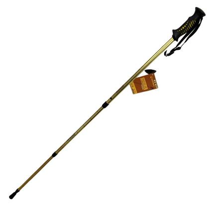 Imagem de Bastão De Caminhada Trekking Alumínio Anti Shock Ajustável Para Trilha Guepardo Amarelo