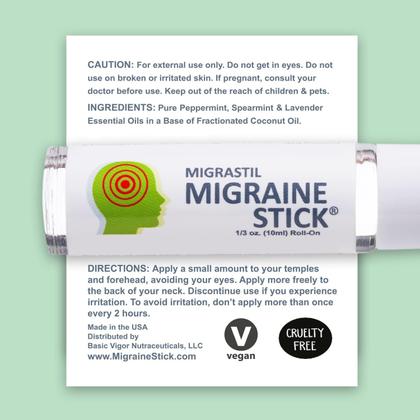 Imagem de Bastão de Enxaqueca Basic Vigor Migrastil - Resfriamento Rápido com Aromaterapia