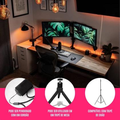 Imagem de Bastão De Luz Profissional  Led Recarregável Foto Celular Flash Filmagem Branco Amarelo Estúdio Intensa Portátil