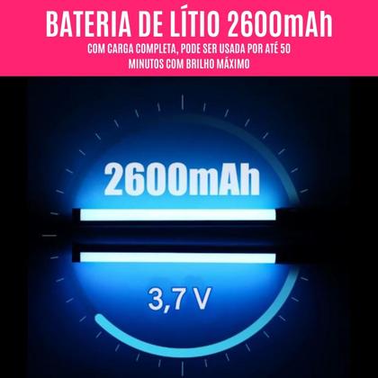 Imagem de Bastão De Luz Profissional  Led Recarregável Foto Celular Flash Filmagem Branco Amarelo Estúdio Intensa Portátil