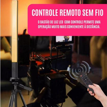 Imagem de Bastão De Luz Profissional  Led Recarregável Foto Celular Flash Filmagem Branco Amarelo Estúdio Intensa Portátil