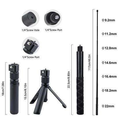 Imagem de Bastão de selfie com tripé Bullet Time Handle 120 cm e 2,7 kg de capacidade