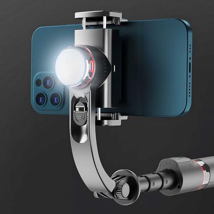 Imagem de Bastão estabilizador automático câmera celular extensão de selfie com luz de led e rastreamento facial bluetooth 