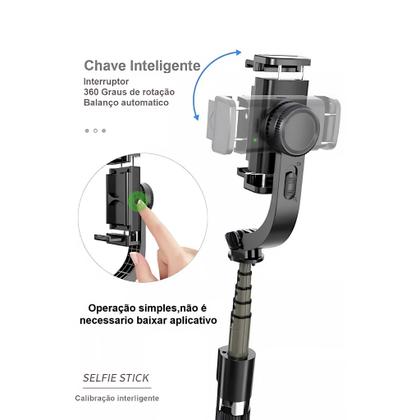 Imagem de Bastão estabilizador automático câmera celular extensão de selfie com luz de led e rastreamento facial bluetooth 