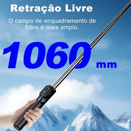 Imagem de Bastão estabilizador automático câmera celular extensão de selfie com luz de led e rastreamento facial bluetooth 