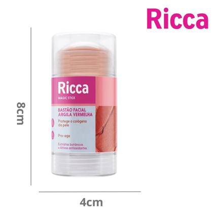 Imagem de Bastão Facial de Argila Vermelha Magic Stick Ricca 30g