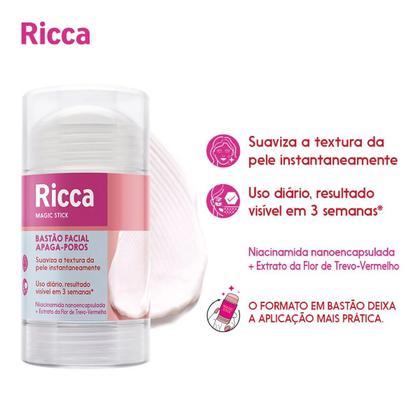 Imagem de Bastão Facial Ricca Kit Completo com 6 Area Olhos Esfoliante Hidratante Apaga Poros Lifting Protetor