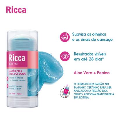 Imagem de Bastão Facial Ricca Kit Completo com 6 Area Olhos Esfoliante Hidratante Apaga Poros Lifting Protetor