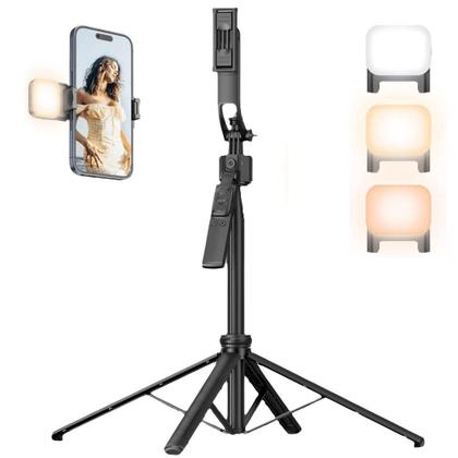 Imagem de Bastão Gimbal Selfie C17 Dual LED Rastreamento IA Controle