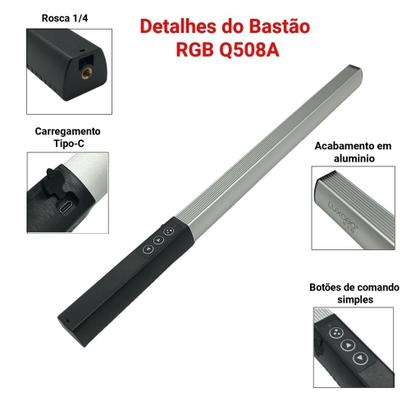 Imagem de Bastão Iluminador de Led RGB, 3000K-6000K LUXCEO - Q508A