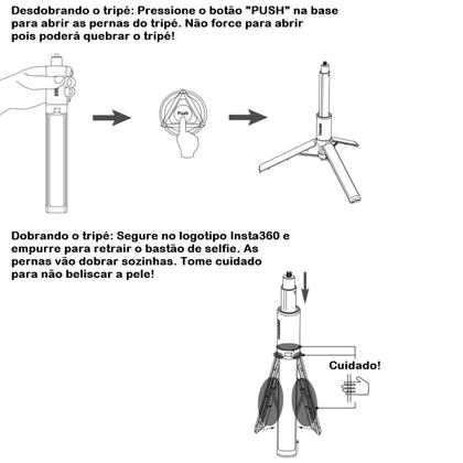 Imagem de Bastão Invisível + Tripé 1,05M Insta360 Para Câmeras 360