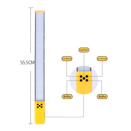 Imagem de Bastão LED Bicolor com Tripé de Iluminação e Suporte de Hotshoe para Ajuste de Ângulo