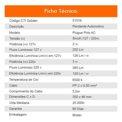 Imagem de Bastão Luz 24 Led Plug Bivolt AC Pendente Automotivo Garagem Oficina Mecânica Carro Caminhão Camping Barco Pesca