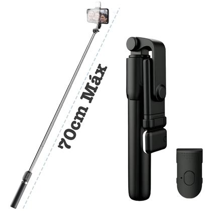 Imagem de Bastão Pau Selfie Tripé Controle Bluetooth C/ Luz Led 70cm