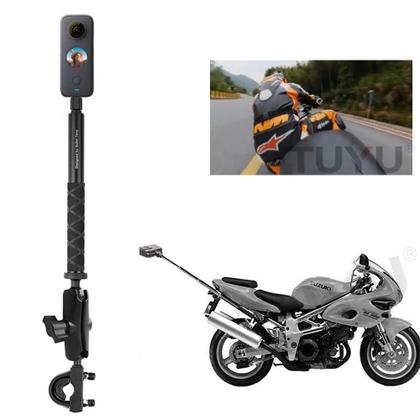 Imagem de Bastão Suporte Moto p/ Câmera 360 Graus Efeito Invisível Insta360 Extensor Retrátil Alumínio Sport