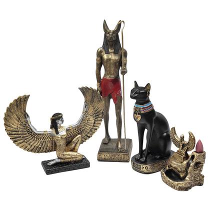 Imagem de Bastet Anubis Isis Deuses do Egito Kit C/ 4 Peças + Incensos