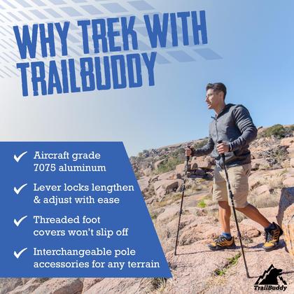 Imagem de Bastões de trekking TrailBuddy leves e dobráveis