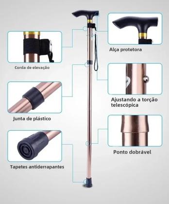 Imagem de Bastões Telescópicos de Caminhada Dobráveis - Unissex - Para Acampamento e Trekking